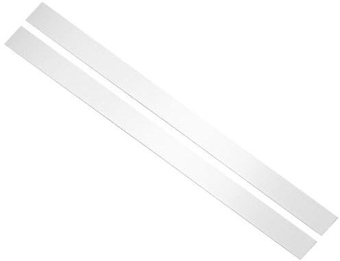 QUARKZMAN 2 st 304 rostfritt stål fyllningsplatta, 30 tum x 2 tum självhäftande metallprofil remsa för mikrovågsugn hemdekoration, borstat silver