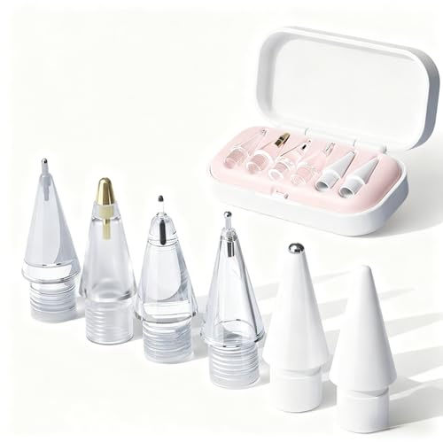 InYoHui Replacement Tips for Apple Pencil | 6-in-1 Set, Compatible 1st/2nd Gen & USB-C, Upgraded Design, For Digital Drawing & Writing