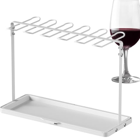 Porta calici in vetro: elegante appendiabiti verticale per calici, base stabile per asciugare | Gancio per flauto da champagne invertito per tavolo da pranzo, stazione di servizio a buffet, ristorante