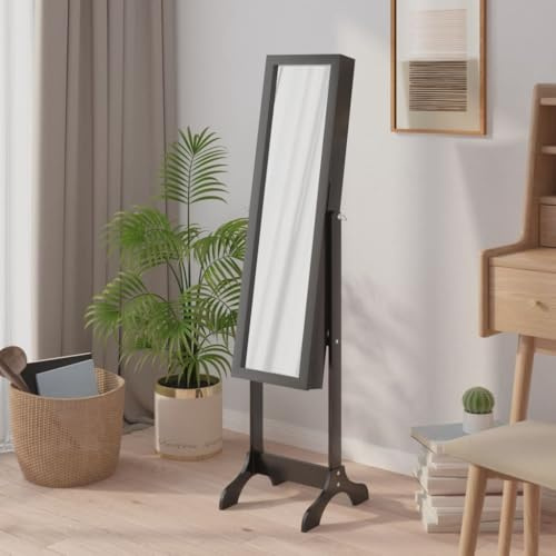 Generico Specchio Autoportante Nero 34x37x146 cm,Specchi-351764