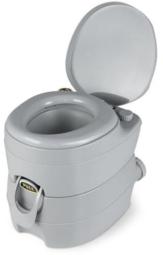 COSTWAY Toilette Portable avec Réservoir d'Eaux Usées Détachable de 20 L, Toilette Mobile avec Siège Étanche Pompe de Chasse, Toilette de Camping pour Voyage Pêche Bateau (Gris Foncé)