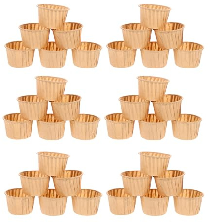 BIUDECO 100 Moldes para Hornear Muffins de Papel Antiaceite Naturales, Taza para Hornear Cupcakes Resistentes, Tamaño Estándar, Adecuado para Fiestas, Bodas y Repostería Casera