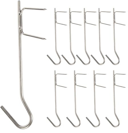 REITINGE 10-teiliges Edelstahl Angel Räucherhaken Set, Metzger, Set für Fisch Angel Räucherhaken