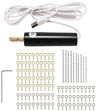 FewNvWa 1 Pieza Taladro Eléctrico Manual Mini Portátil Kit Mano Vise con Material Y Metal Y Fuente USB Adecuado para Diseñar Joyas Modelado de Resina Bric, estilo c