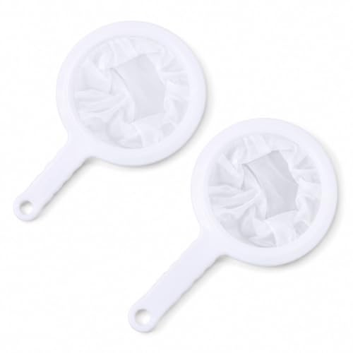 Talinco 2 Pack 120 & 200 Mesh Nylon Fine Mesh Strainers with Handle