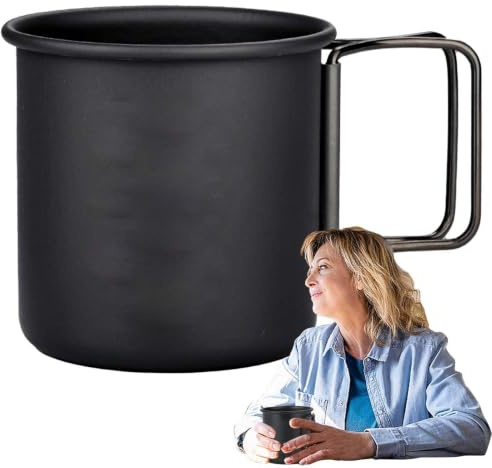 Kaffekoppar av metall, campingmugg lätt bärbar muggkruka med | Metall ryggsäck resande matbehållare, vatten, dryck, matlagning, camping, vandring, jakt, Ange
