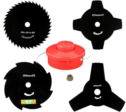 4 X sharfes Messer & Fadenspule & Mutter für Zipper MOS ZI-MOS145G / MOS911 Motorsense Freischneider