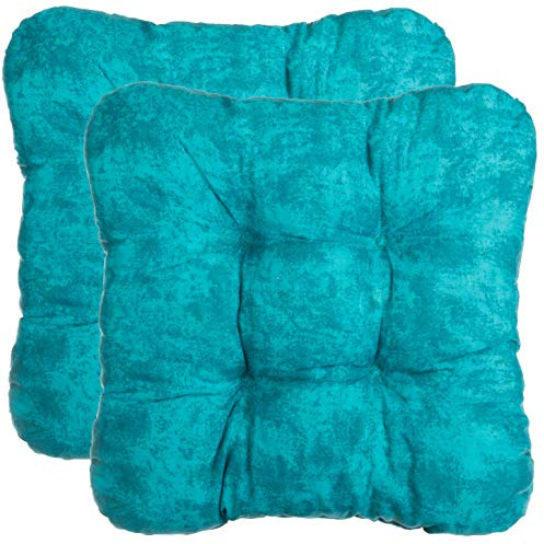 Brandsseller Kissen-Set Sitzkissen Dekokissen Stuhlkissen Zierkissen Stuhlauflage 2er-Set Türkis
