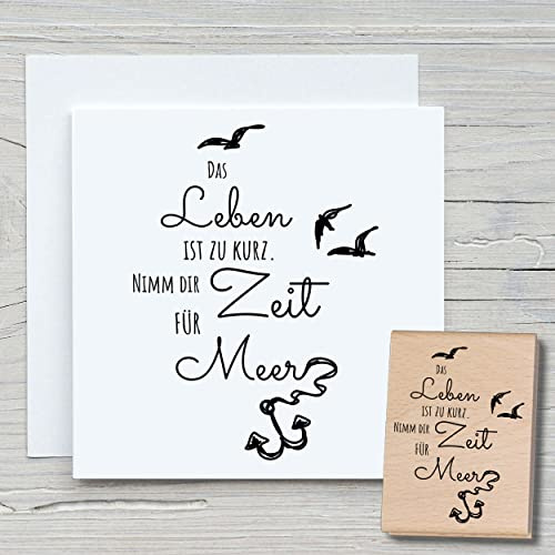 NEWSTAMPS Stempel Das Leben ist zu kurz Motivstempel groß aus Holz & Gummi zum Karten basteln, Holzstempel, Sprüche, Spruchstempel, Textstempel, Schrift, Scrapbook, Textilstempel, Deko