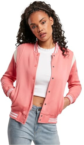 Urban Classics Giacca Felpa College da Donna, Rosa (Palepink/Sabbia Bianca), XS