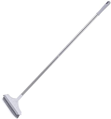 Alacritua schrubber mit stiel,Bad Schrubber Fugenbürste,Abnehmbarem Langem Stiel Fliesenreiniger Bürste Scheuerbürste,verstellbare Bürste Schrubbenfür Badezimmer Badewanne, Fliesen,43.31x9.06in