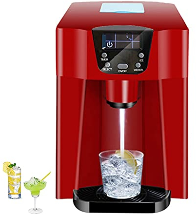 Bluetooth earphone Ice Maker Ice Crushers Shaved Ice Machines Stainless Steel Ice Cube Maker Machine Ice Making Machine Countertop Ice Maker Compact Clear Ice Cubes For Parties Mixed Drinks (Red)