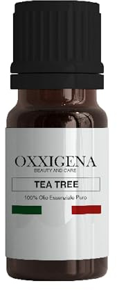 Oxxigena - Huile Essentielle d’Arbre à Thé (Théier) - 10 ml - Made in Italy - Pur à 100%, Naturel, Végétalien, sans OGM - Idéal pour Aromathérapie, Mélanges de Massage