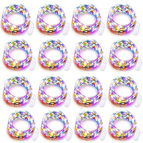 SOCO 16 Pack LED Fairy Lights Battery Operated - 10FT 30LED Copper Wire Mason Jar String Lights, IP65 Waterproof, Bendable for Indoor/Outdoor, Christmas, Wedding, Party, Camping Decor