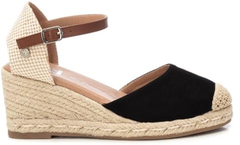 XTI - Sandali con zeppa Donna Nero - Scarpe comode e versatili - Moda casual - Modello 14074606 (Misurare 39)