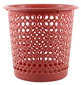 DYPASA Müllkorb für Haushalt, Korb, Kabel, Kabel, Papierkorb, Basketball, Küche, Badezimmer, Schlafzimmer, Großes Büro, Wohnzimmer, Müll, rund (Farbe: Rood)