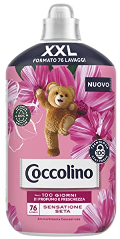 Coccolino Weichspülerkonzentrat, Seidengefühl, Weichspüler für Waschmaschine mit Stay Fresh Technologie, Rosenduft, Fliederblüten und Pfirsich, XXL Format für bis zu 76 Wäschen, 1750 ml