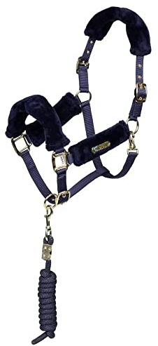 Shires Arma 4174 Halfter aus Kunstfell, Marineblau / Pony