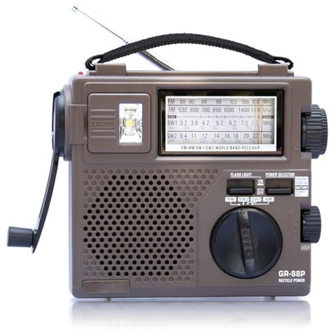 DISHENGZHEN Generatore a manovella Radio di Emergenza, Radio Portatile FM, Radio a manovella con Torcia elettrica, Radio Dab, Radio FM/MW/SW1/SW2, per Viaggi di riunione di Famiglia