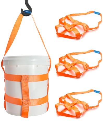 QWORK Durable Bucket Sling with Belly Bands for 5 Gallon Bucket, 200lbs Capacity, 4 Pack