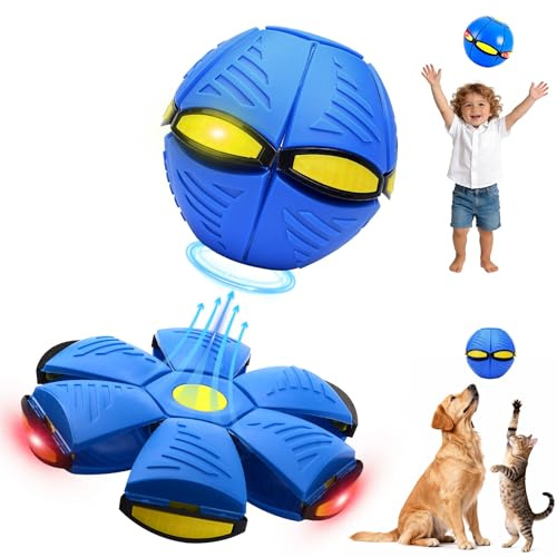 Yizemay Hüpfball Fliegender Ball für Kinder, Interaktives Hundespielzeug Ball, Magische Fliegende Untertasse, Hüpfball, Eltern Kind Interaktion Leuchtendes Haustierspielzeug.