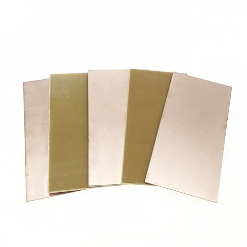 GTPBAO Metallplatte 5 Stück PCB einseitig kupferkaschierte Platte DIY PCB Kit Laminat Leiterplatte 5 x 10 cm 50 x 100 x 1,5 mm Kupfer mechanisch