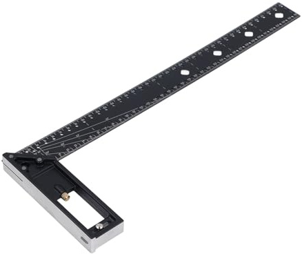 Multi Angle Measuring Ruler, durable multifunction marking measuring scribing tool for woodworking carpentry aluminum alloy high carbon steel 40cm 16in 1 piece