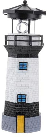 Mipcase Luce Solare LED Decorazione Faro LED Rotante Torre di Segnalazione per Cortili Patii Giardini e Parchi Alimentato Energia Solare Ecologico e Pratico