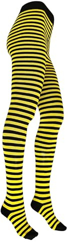 VEGATEKSA Damen Gestreifte Strumpfhose -aus Gekämmter Baumwolle–Oeko-Tex Standard 100 Zertifiziert- Hautfreundlich-Vielen Farben