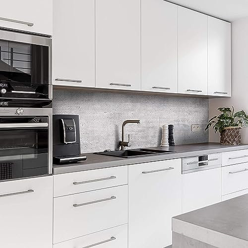 dedeco köksbakvägg motiv: Betong V3, 5 mm hårdskum, plastplatta PVC som stänkskydd, kakelspegel för fastsättning, väggskydd, vattentät, UV-lack, alla underlag, 260 x 60 cm