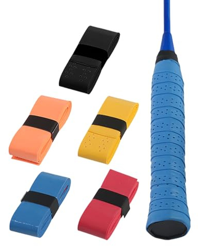 5PCS Tennis Racket Grip Tape,Badminton Racket Grip Wrap,Adhesive Replacement racket Grip Tape,Absorbent Anti-Slip Padel grips Band,Colorful Grips tape Squash for tennis Racquet,badminton,Accessories