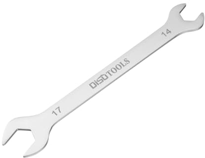 QUARKZMAN Chiave a Bocca Aperta Sottile 14mm x 17mm Metrica Placcata a Sabbiatura in Acciaio Inossidabile 3cr13, Chiave a Doppia Estremità Sottile per Manutenzione Domestica