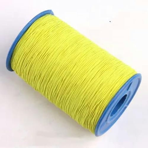 Hilo elástico con núcleo de 0,5 mm, hilo elástico extremadamente fino, hilo inferior para coser, banda de goma, cinturón elástico, rollo grande, negro, y amarillo, 0,5 mm, 500 yarda