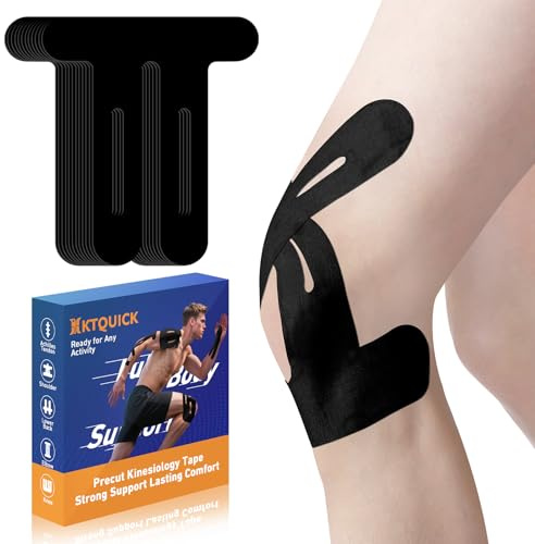 KTQUICK Vorgeschnittene Kinesiotapes für Knie,10PCS,Latexfrei&Wasserdicht | Hochelastische Atmungsaktive Cutton, Starke Haftung,Schützt Gelenke beim Sport und Beugt Muskelzerrungen Zuverlässig vor.