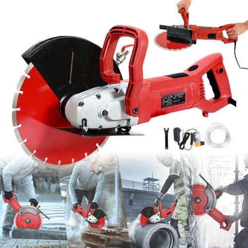 FDSDRGI Macchina scanalatrice elettrica per muri (3000 W / 4300 Giri/min), Macchina per Taglio e scanalatura del calcestruzzo, profondità di Taglio 110 mm/Senza Angoli Morti,Red