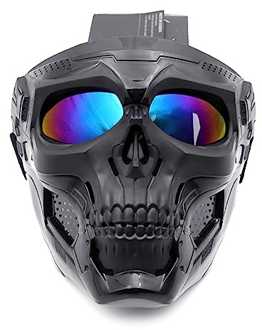 NVOQILIN Totenkopf-Schutzbrille, UV-Motorradbrille, für Herren und Damen, Vintage, winddicht