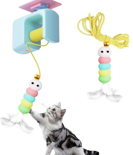 SKIKHN Hängendes Katzenspielzeug, Katzenspielzeug Türrahmen, Katzenspielzeugs Elektrisch, für Kätzchen Trainings, Katzenauslauf, Gegen Langeweile und Jagdspiel Indoor Wohnungshaltung für Hauskatzen