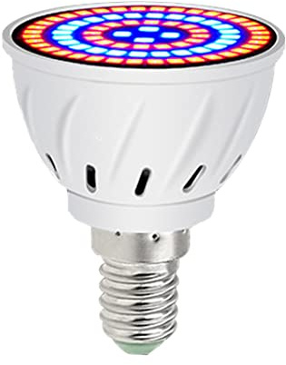 Hperu Lampada per la crescita delle piante, 60 LED E14 Lampada per coltivazione a spettro completo - per orticoltura 220V per piante da interno - Lampadina per coltivazione a LED