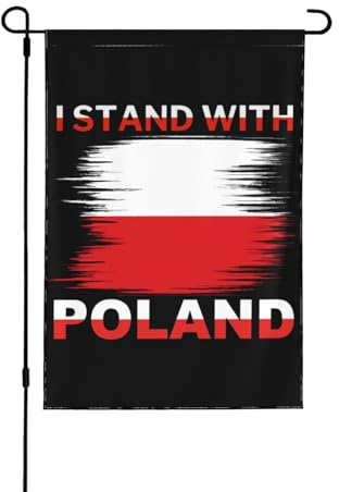 Drapeau de jardin « Je soutiens la Pologne » - Que Dieu bénisse la Pologne - Drapeau de jardin gratuit double format 32 x 46 cm - Décoration extérieure pour la maison