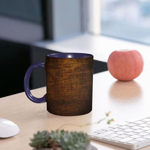 EMCLKS Ceramic Mug,tazas desayuno,taza te,tazas cafe,taza navidad,regalos originales mujer,regalos para parejas,Decoración de madera, antigua madera antigua vintage roble fondo rústico piso art,330ml