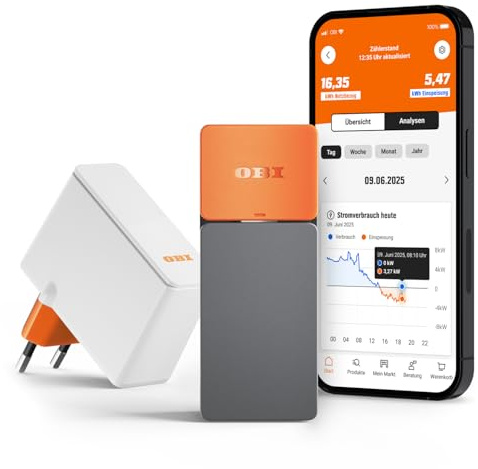 OBI ENERGY TRACKER - Smarter Stromzähler Ausleser | Strommessgerät & Stromverbrauchsmesser mit App | Energiemessgerät