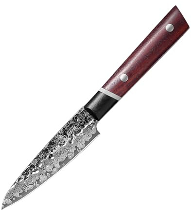 MITSUMOTO SAKARI 10 cm Damaskus Fruktkniv, Japanska Små Skalkniv