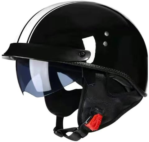 Casco Da Motociclista Caschi Jet E Demi-Jet DOTECE Omologato Caschi Cromwell Piccolo E Portatile Aperto Retrò Moto Con Visiera Casco Scodella Per Adulti Uomo Donna 3,XXL:63-64CM