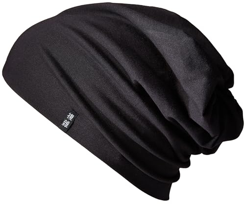 Enter the Complex® Leichte Beanie Mütze, Herren und Damen, Übergangsmütze, Sommer Beanie, Dünne Kopfbedeckung, Baumwolle (Jersey), S/M, Schwarz