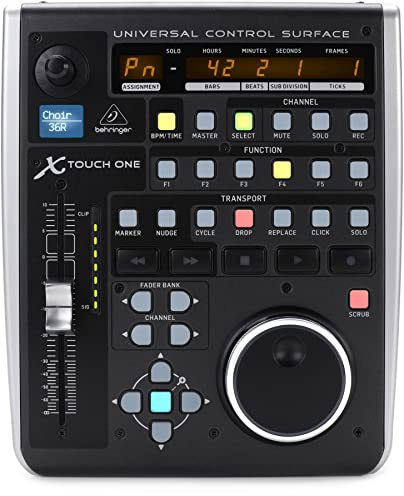 Behringer X-TOUCH ONE Universal-Bedienoberfläche mit berührungsempfindlichem Motor-Fader und LCD-Scribble-Streifen
