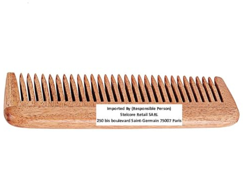 SVATV Handgefertigter Kamm aus Neemholz zum Entwirren von Haaren für dickes, lockiges und welliges Haar, nicht statisch und umweltfreundlich, mit breiter Zahnung für die Haarpflege – (N-16)