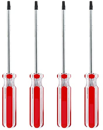 Rannb T20 Torx Screwdriver Set Torx Security Screwdriver with Magnetic Tip and Plastic Grip 6 Inch Total Length for Repair or Maintenance, Home Appliances - Pack of 4