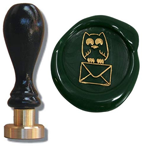 Siegel Stempel Petschaft Eulenpost 24 mm, Siegelstempel Briefsiegel Eule