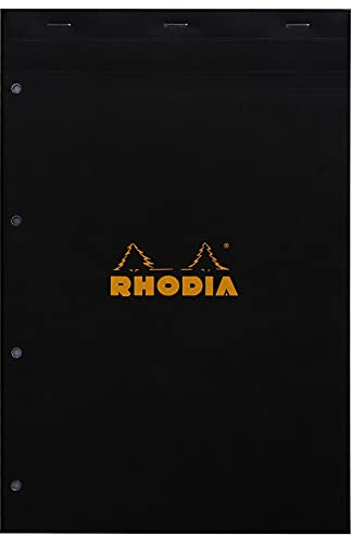 RHODIA 202019C Lot de 3 Bloc Agrafés N°20 Black/Orange A4+ 21x31,8cm Perf 4