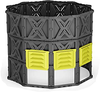 Large Compost Bin - 143 Gallon (540 L) Garden Composter with Better Aeration System, Easy Assembling/BPA Free/Sturdy/Outdoor Compost Tumbler